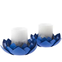 Alison At Home 2 Flameless Led Candles With Lotus Bloom Holders