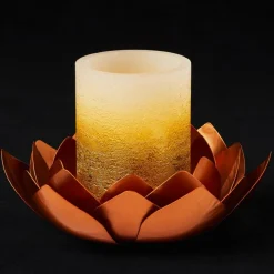 Alison At Home 2 Flameless Led Candles With Lotus Bloom Holders