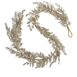 Alison At Home 6' Glitter Leaf Garland With Led