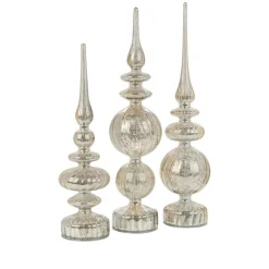 Alison At Home Illuminated Glass Finials With Timers 3-Piece Set