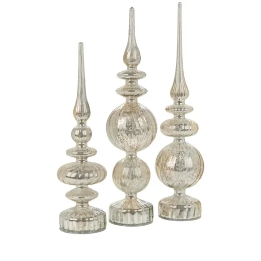 Alison At Home Illuminated Glass Finials With Timers 3-Piece Set