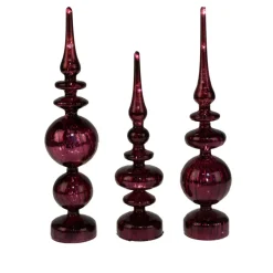 Alison At Home Illuminated Glass Finials With Timers 3-Piece Set