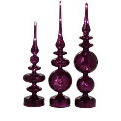 Alison At Home Illuminated Glass Finials With Timers 3-Piece Set