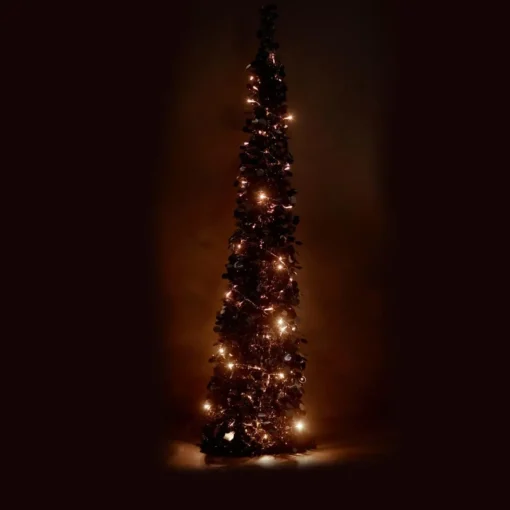 As Is Winter Lane 6' Illuminated Slim Tinsel Pop-Up Christmas Tree