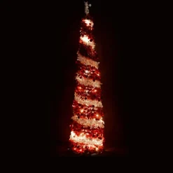 As Is Winter Lane 6' Illuminated Slim Tinsel Pop-Up Christmas Tree