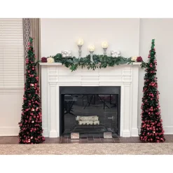 As Is Winter Lane 6' Illuminated Slim Tinsel Pop-Up Christmas Tree
