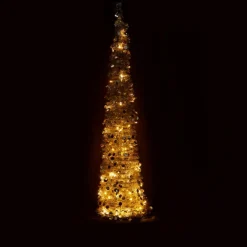 As Is Winter Lane 6' Illuminated Slim Tinsel Pop-Up Christmas Tree