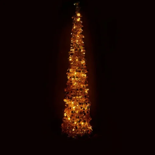 As Is Winter Lane 6' Illuminated Slim Tinsel Pop-Up Christmas Tree