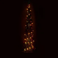 As Is Winter Lane 6' Illuminated Slim Tinsel Pop-Up Christmas Tree