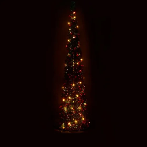 As Is Winter Lane 6' Illuminated Slim Tinsel Pop-Up Christmas Tree
