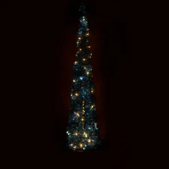 As Is Winter Lane 6' Illuminated Slim Tinsel Pop-Up Christmas Tree