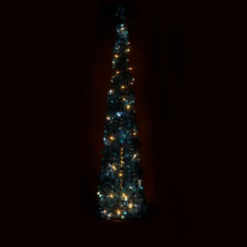 As Is Winter Lane 6' Illuminated Slim Tinsel Pop-Up Christmas Tree