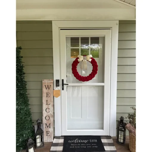 August & Leo 19" Braided Velvet Wreath With Jeweled Satin Bow