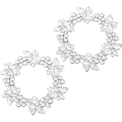 August & Leo 7" Jeweled Wreath Candle Rings - Set Of 2