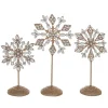 August & Leo Crystal Snowflake Stand - Set Of 3