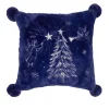 August & Leo Faux Fur Embroidered Angelic Winter Pillow