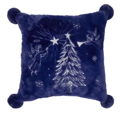 August & Leo Faux Fur Embroidered Angelic Winter Pillow