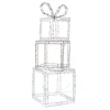 August & Leo Faux Jeweled Led Metal Gift Boxes With Stakes