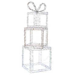 August & Leo Faux Jeweled Led Metal Gift Boxes With Stakes