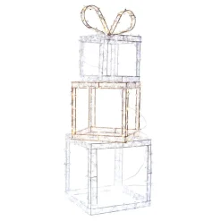 August & Leo Faux Jeweled Led Metal Gift Boxes With Stakes