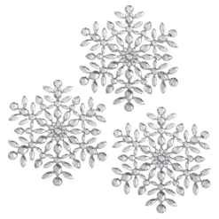 August & Leo Mini Jeweled Snowflakes Set Of 3