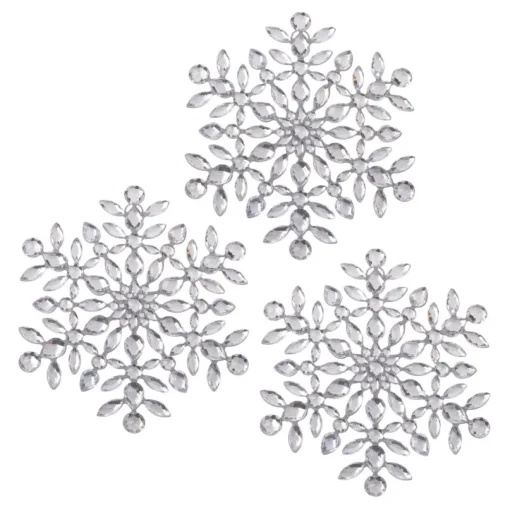 August & Leo Mini Jeweled Snowflakes Set Of 3