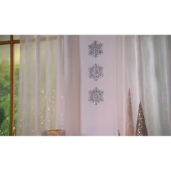 August & Leo Mini Jeweled Snowflakes Set Of 3