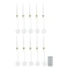 August & Leo 10-Piece Jeweled Snowflake Tree Taper Candles W/ Remote