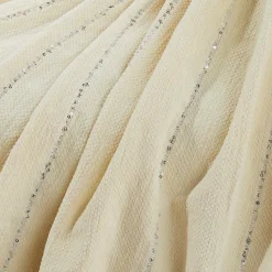 August & Leo Sequin Stripe Throw With Tassels