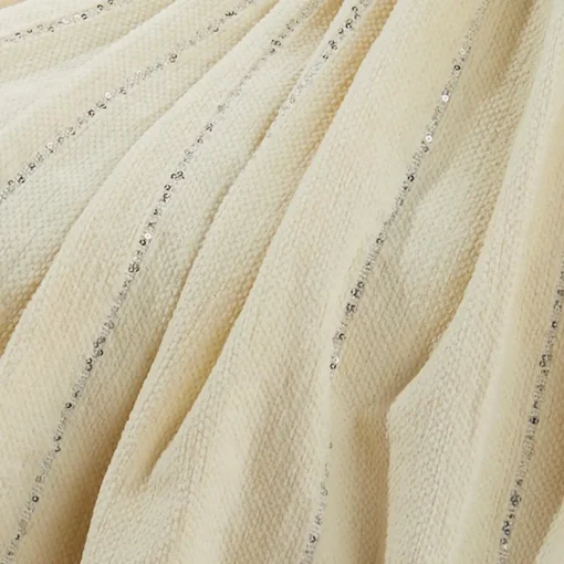 August & Leo Sequin Stripe Throw With Tassels