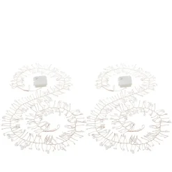 August & Leo Set Of 2 Crystal Beaded Led Garlands With Timer