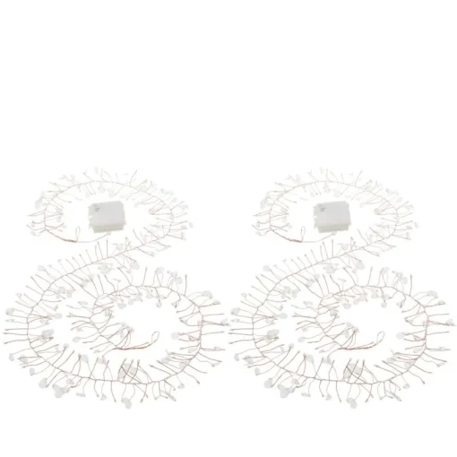 August & Leo Set Of 2 Crystal Beaded Led Garlands With Timer