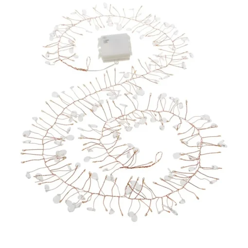 August & Leo Set Of 2 Crystal Beaded Led Garlands With Timer