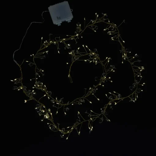 August & Leo Set Of 2 Crystal Beaded Led Garlands With Timer