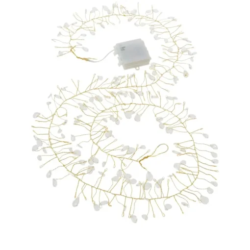 August & Leo Set Of 2 Crystal Beaded Led Garlands With Timer