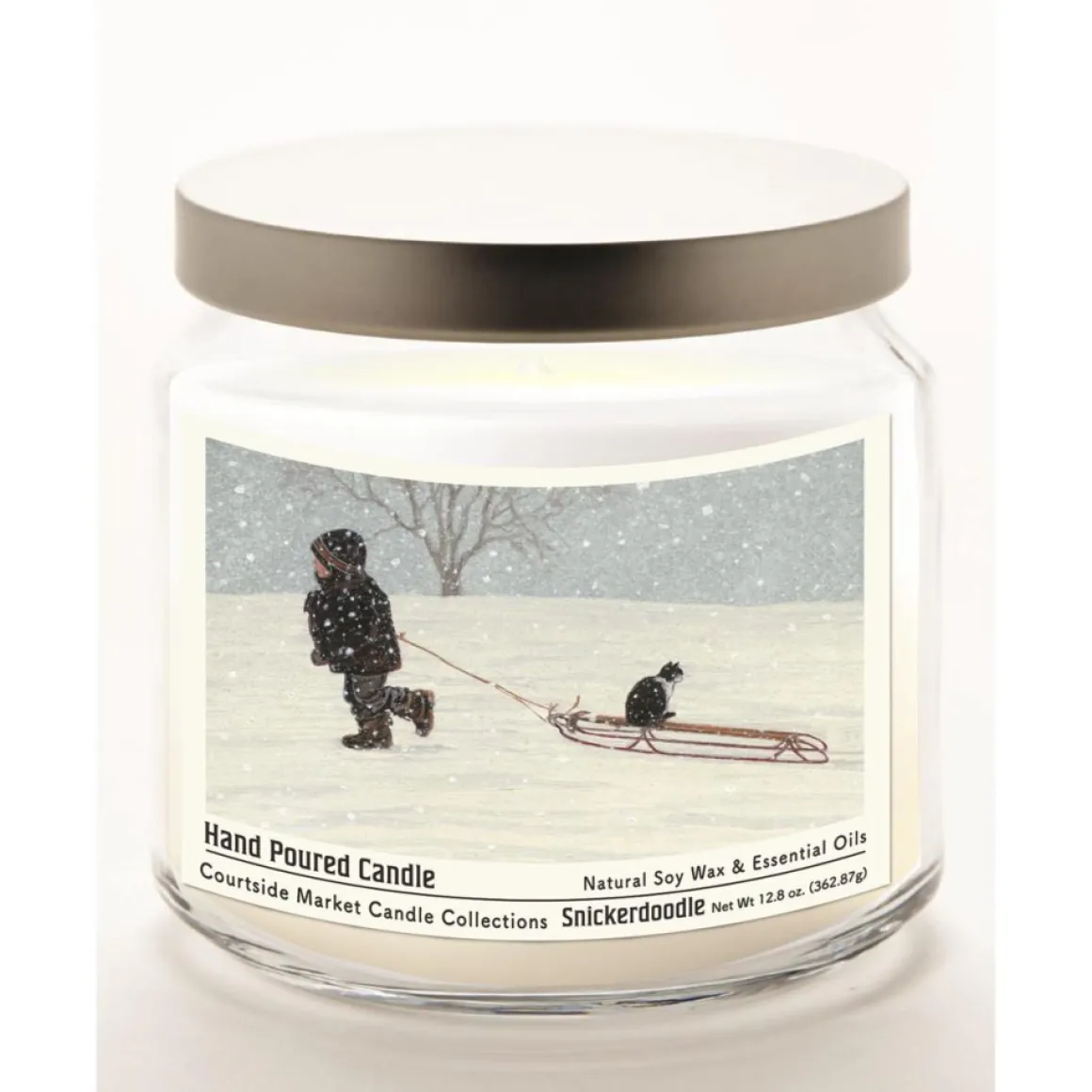 Courtside Market All Aboard Soy Candle In Glass Jar With Silver Lid