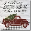 Courtside Market All Hearts Red Truck 14" X 14" Wood Art