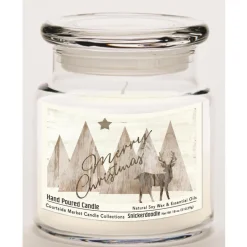 Courtside Market Candle W/ Essential Oils + Lid - Merry Christmas Deer