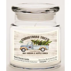 Courtside Market Candle W/Essential Oils + Lid-Christmas Trees All Day