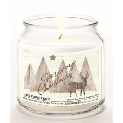 Courtside Market Candle W/ Essential Oils + Lid - Merry Christmas Deer