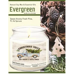 Courtside Market Candle W/Essential Oils + Lid-Christmas Trees All Day