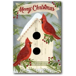 Courtside Market Canvas Wall Art - Cardinals Bird House, 16" X 20"