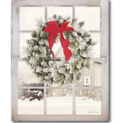Courtside Market Canvas Wall Art - Winter Window, 12" X 18"