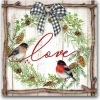 Courtside Market Canvas Wall Art - Love Pinecone Wreath, 16" X 16"