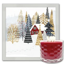 Courtside Market Christmas Chalet Artboard & 13.5 Oz. 3-Wick Candle