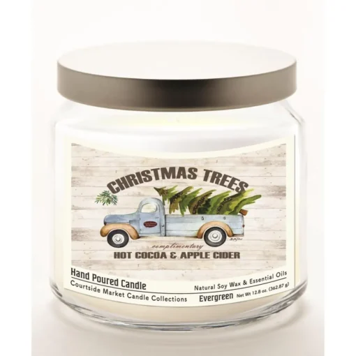 Courtside Market Christmas Trees Infused Wax Candle With Lid