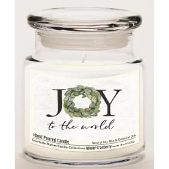 Courtside Market Joy To The World Soy Wax Candle In Glass Jar With Lid