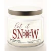 Courtside Market Let It Snow Candle Glass Jar With Brushed Silver Lid