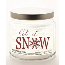 Courtside Market Let It Snow Candle Glass Jar With Brushed Silver Lid