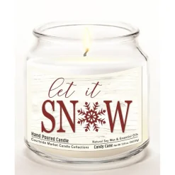 Courtside Market Let It Snow Candle Glass Jar With Brushed Silver Lid